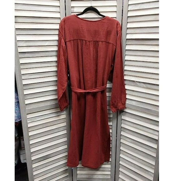 Women's Balloon Long Sleeve Tie-Front Shirtdress | Universal Thread | Small - Picture 5 of 7